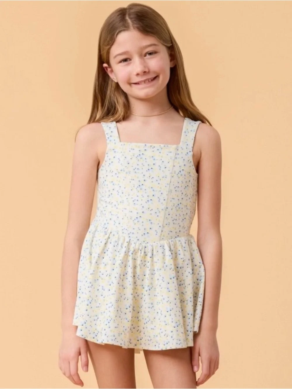 🌼  Blogilates Princess Bow Back Dress - White Floral Print